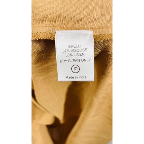 Mille Resort & Travel Jasmine Dress Small Almond Linen Flowy Beige Dress Pockets - Picture 13 of 16